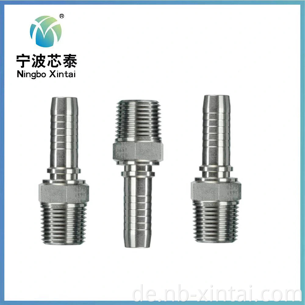 Edelstahl NPT Straight Male Schlaucheinsatz 1/8 "npt männlich bis 3/16" Schlauchschwanzanschluss